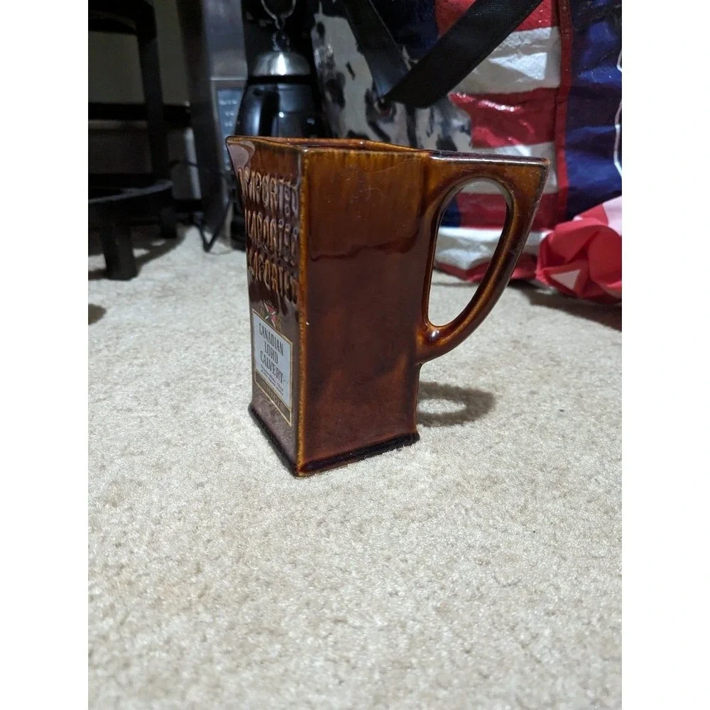 Canadian Lord Calvert Ceramic Square Whiskey‎ Mug Pitcher